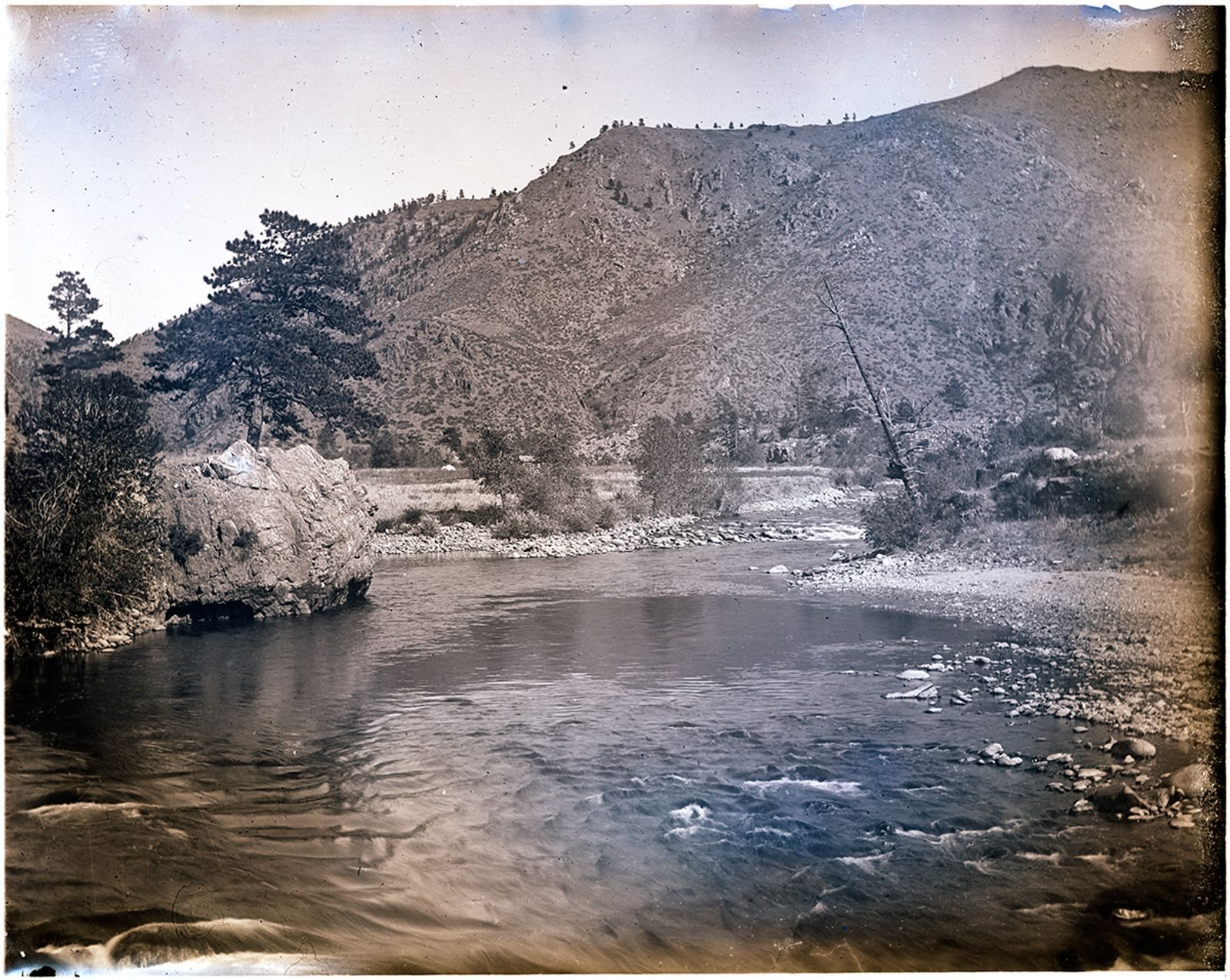 A photograph, 1903. Cache la Poudre River (Poudre River seepage trip).
