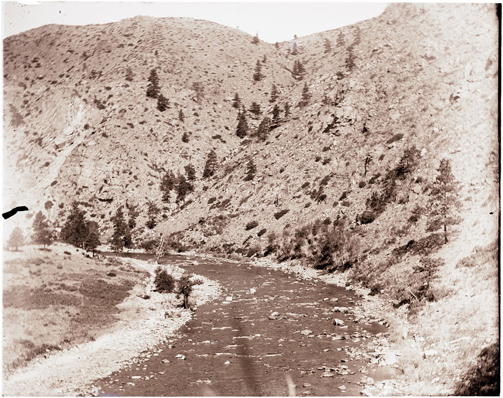 A photograph, 1903. Cache la Poudre River (Poudre River seepage trip).