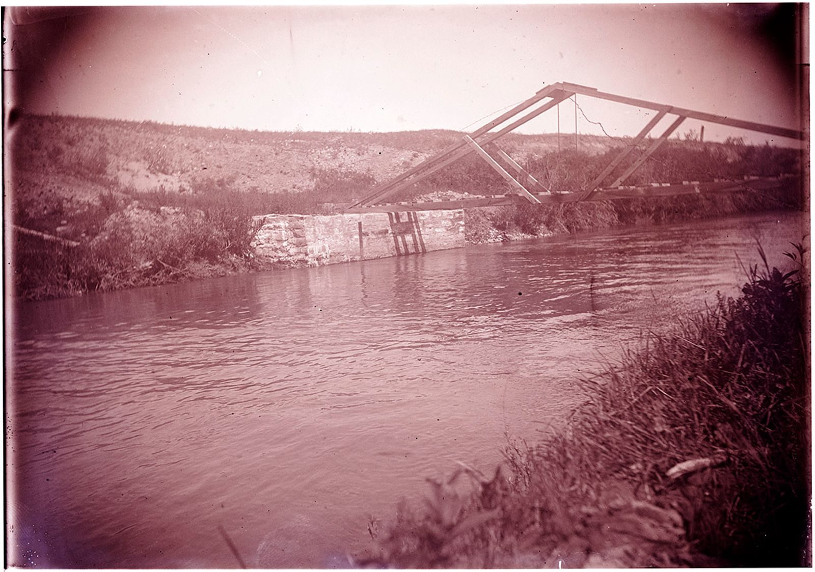 A photograph, 1903 July. Rating flume Greeley No. 2 Canal.