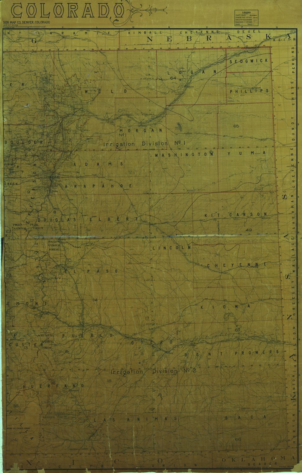 A map sheet, 1908. State of Colorado.