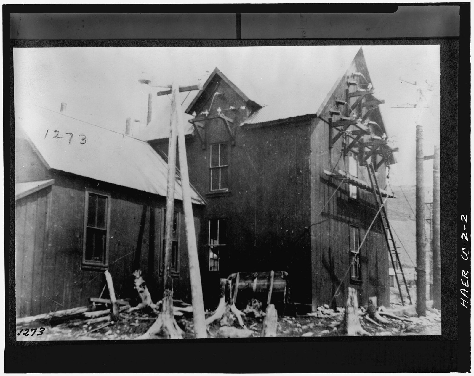 Exterior view (c.1895) of the 1895 power house.