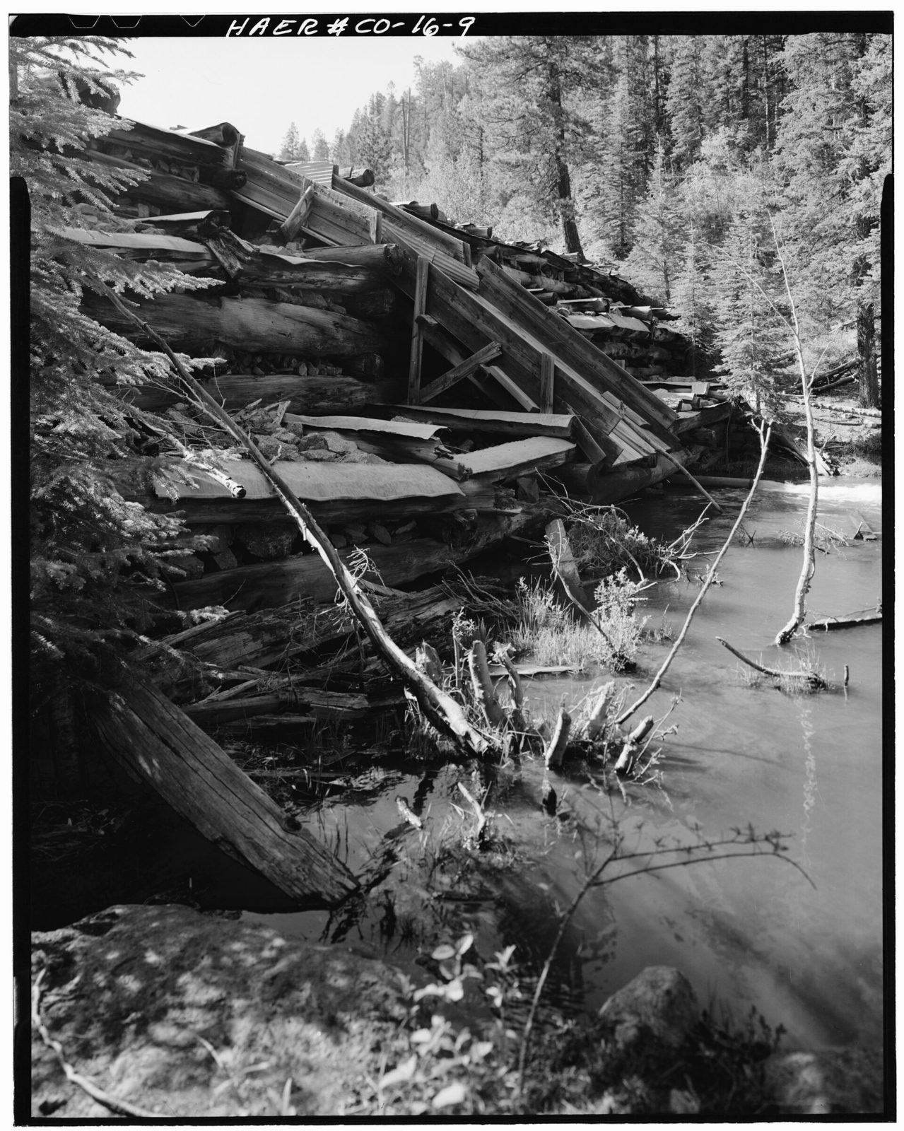 Side view- downstream face of dam-1980.