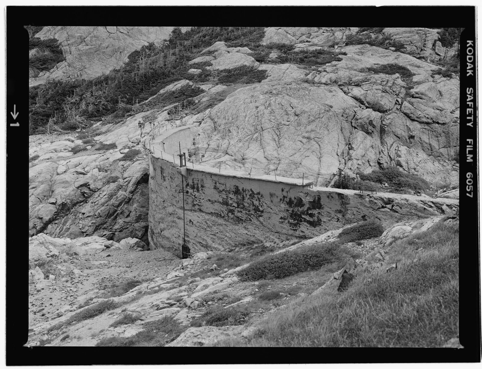 Bluebird Dam - overall back view. Viewing northeast.
