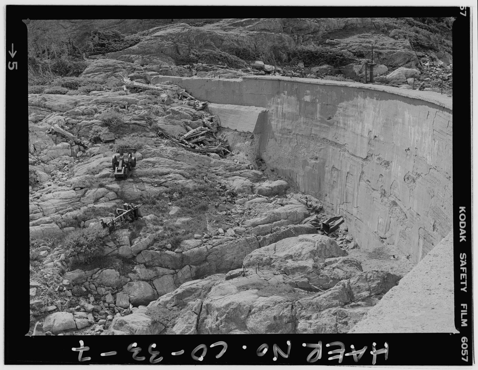 Bluebird Dam, viewing southeast.