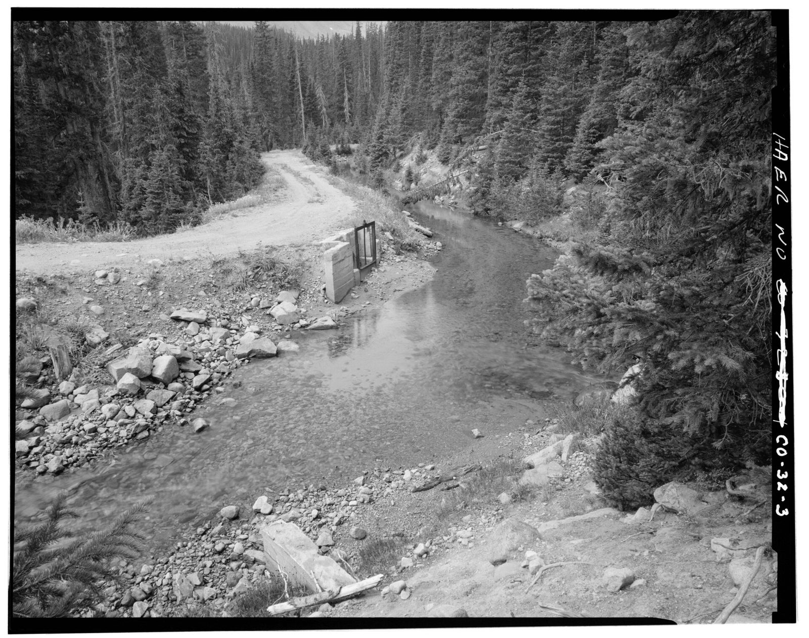 Grand Ditch, with headgate, viewing south.