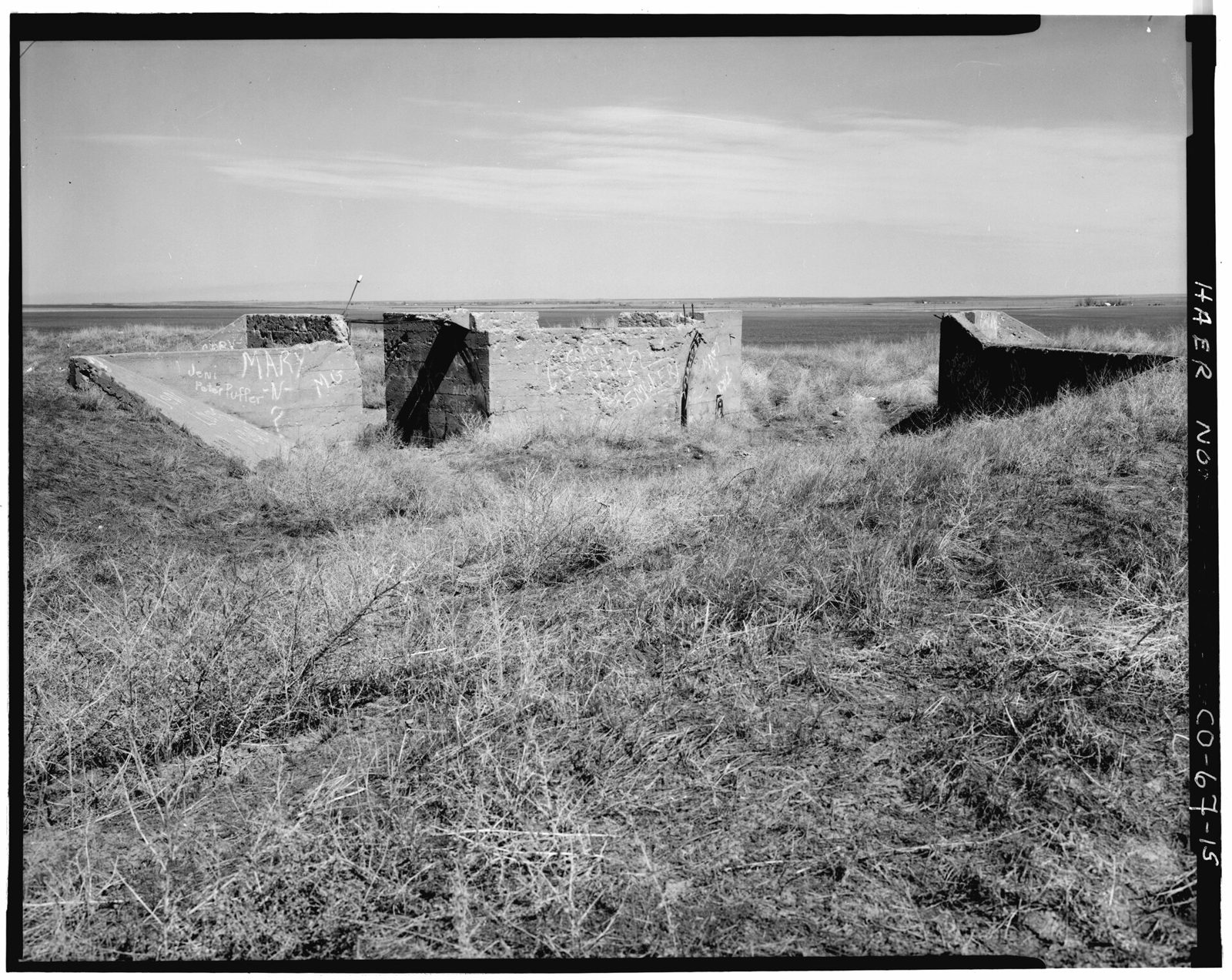 View of lateral E with headgate, looking northeast.