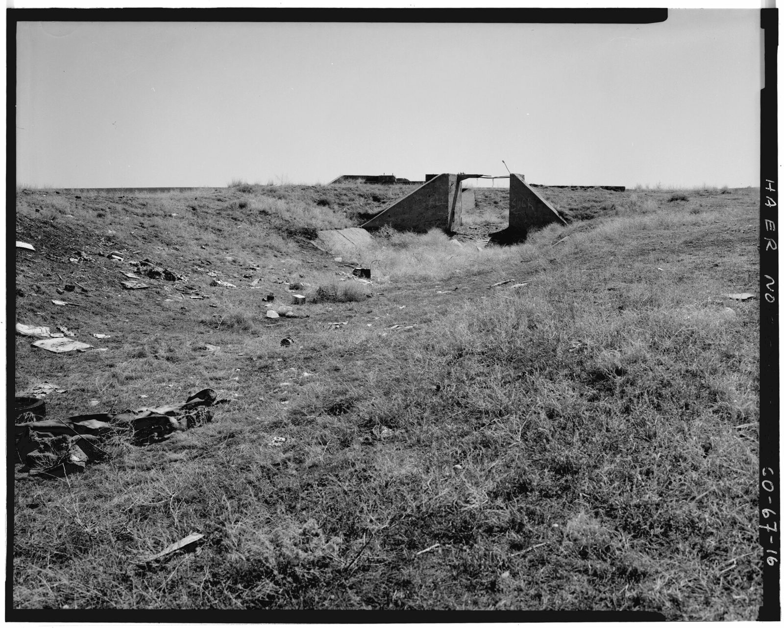 View of lateral E with headgate, looking southeast.