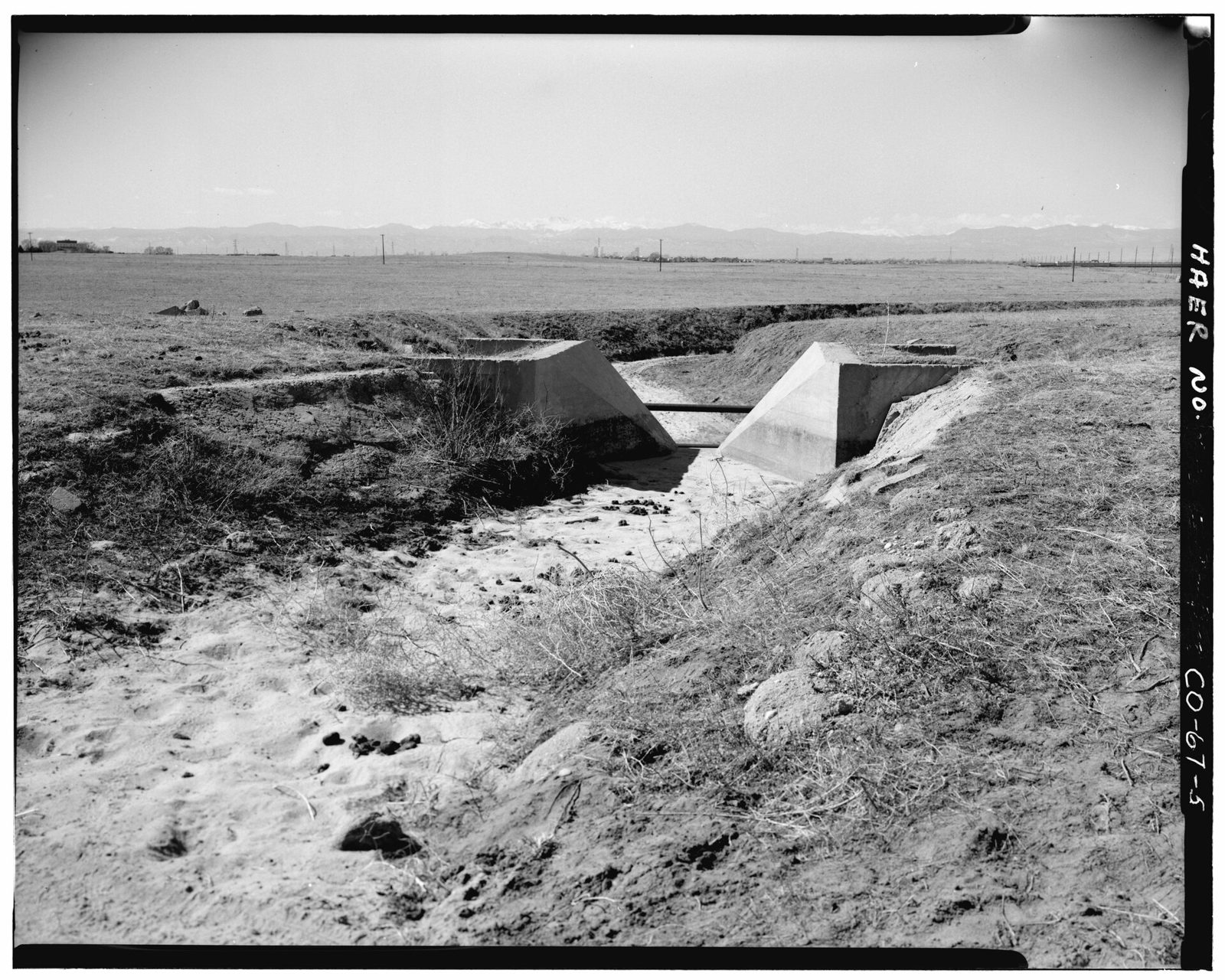 View of headgate, lateral A, looking west.