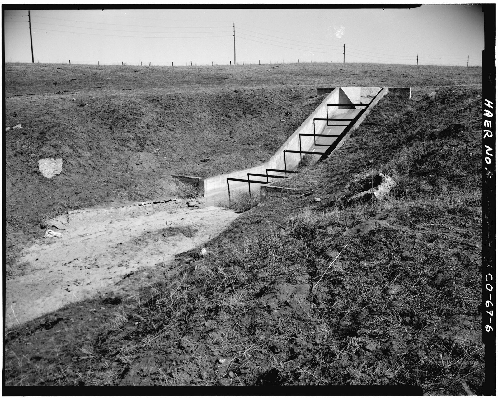 View of headgate, lateral A, looking east.