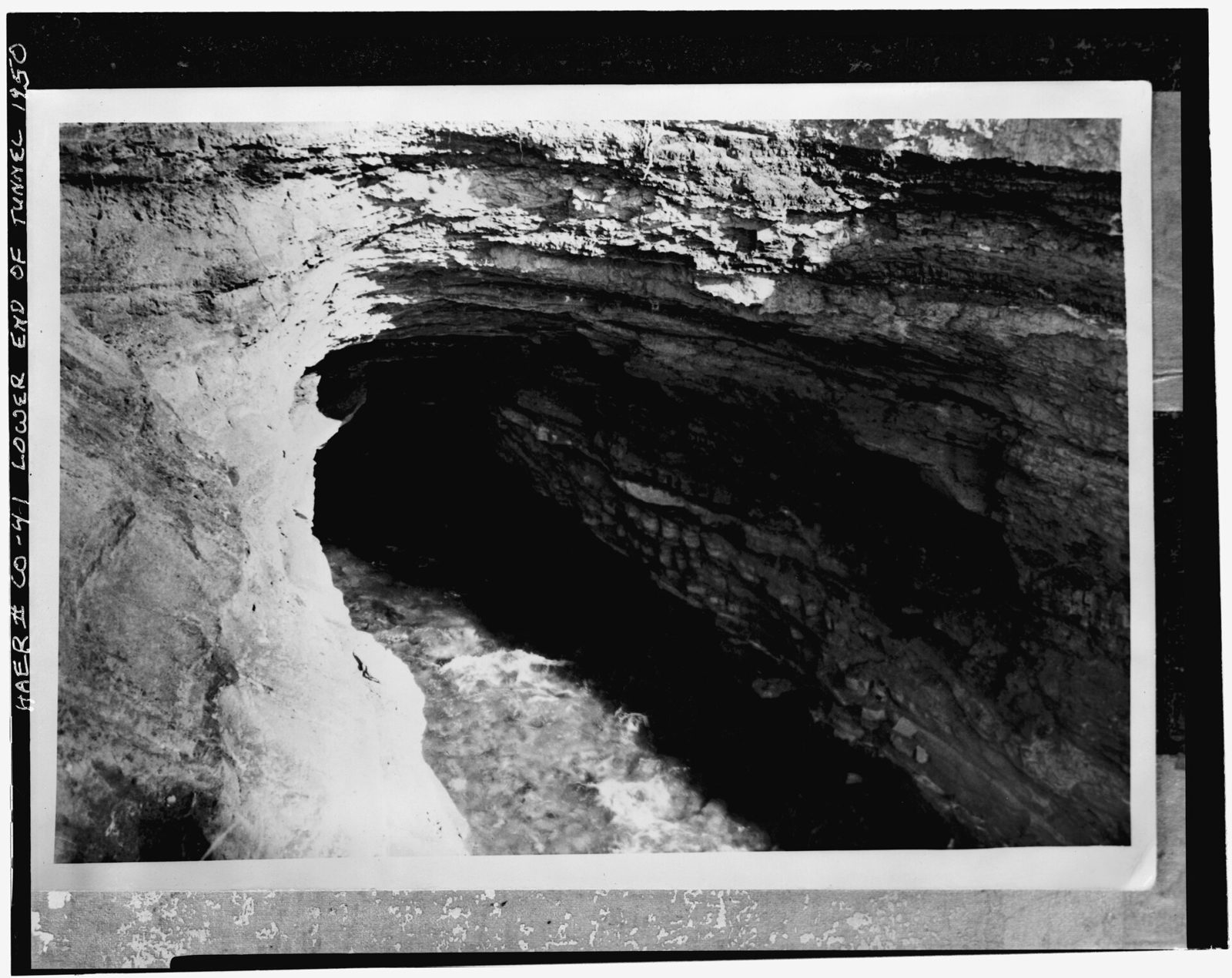 Photocopy of a photograph-1950 lower end of tunnel.