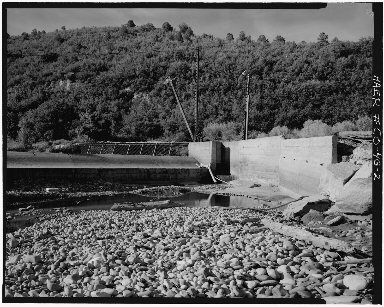 Downstream side of diversion dam.