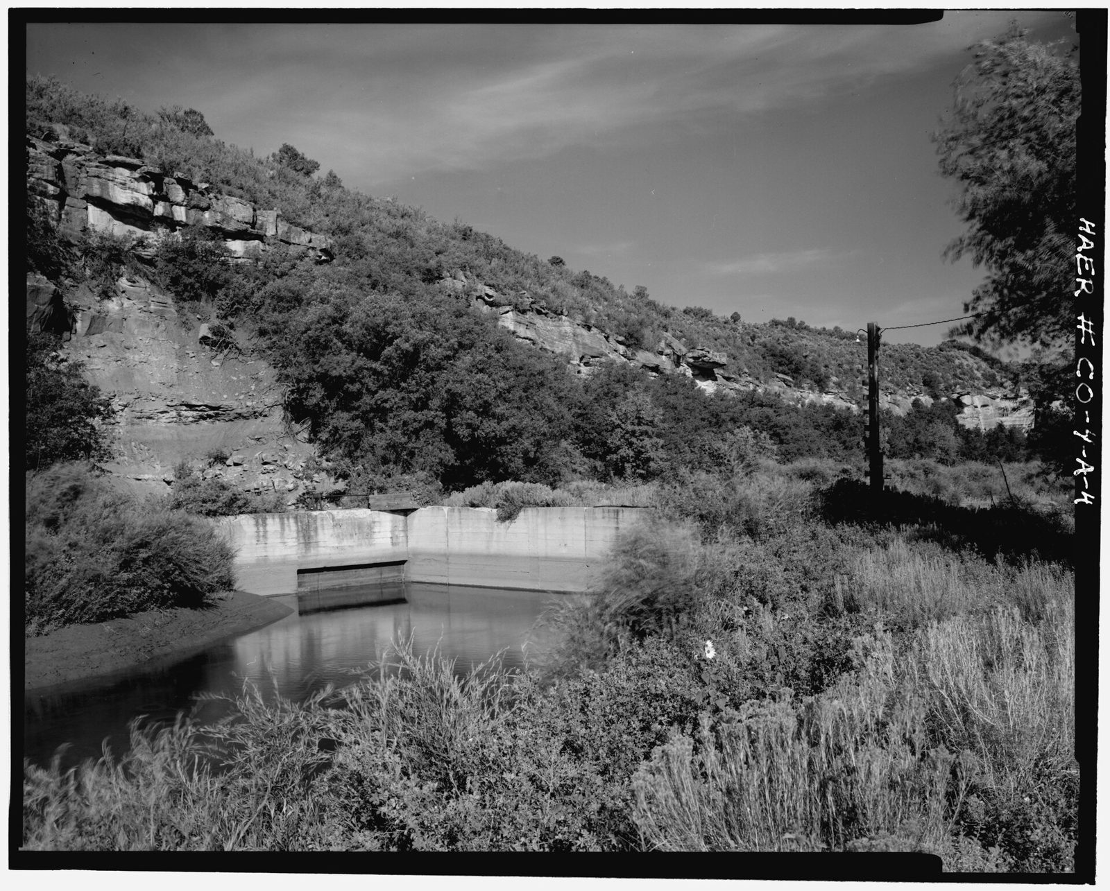 Distant view of tunnel entrance head gates.