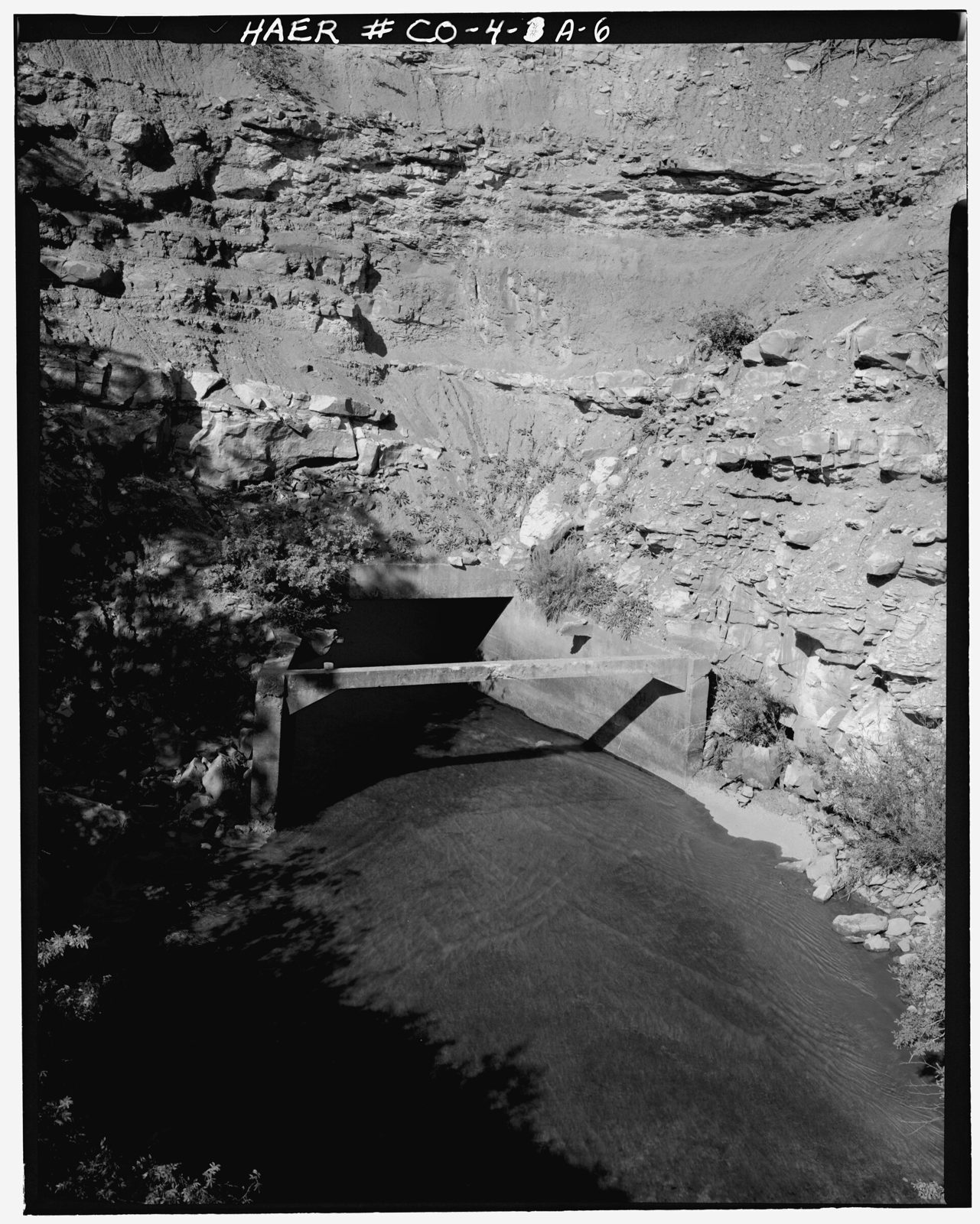 Elevated view of tunnel entrance.