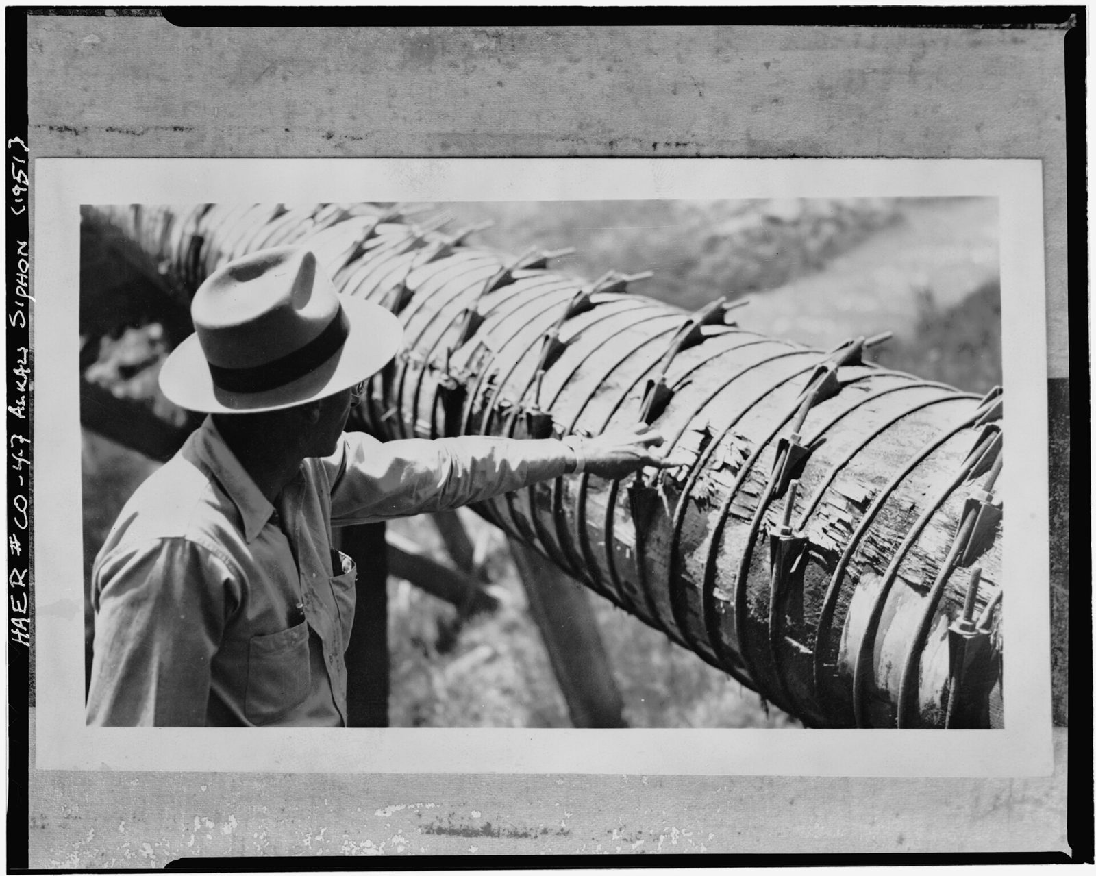 Photocopy of a photograph-1951 alkali siphon.