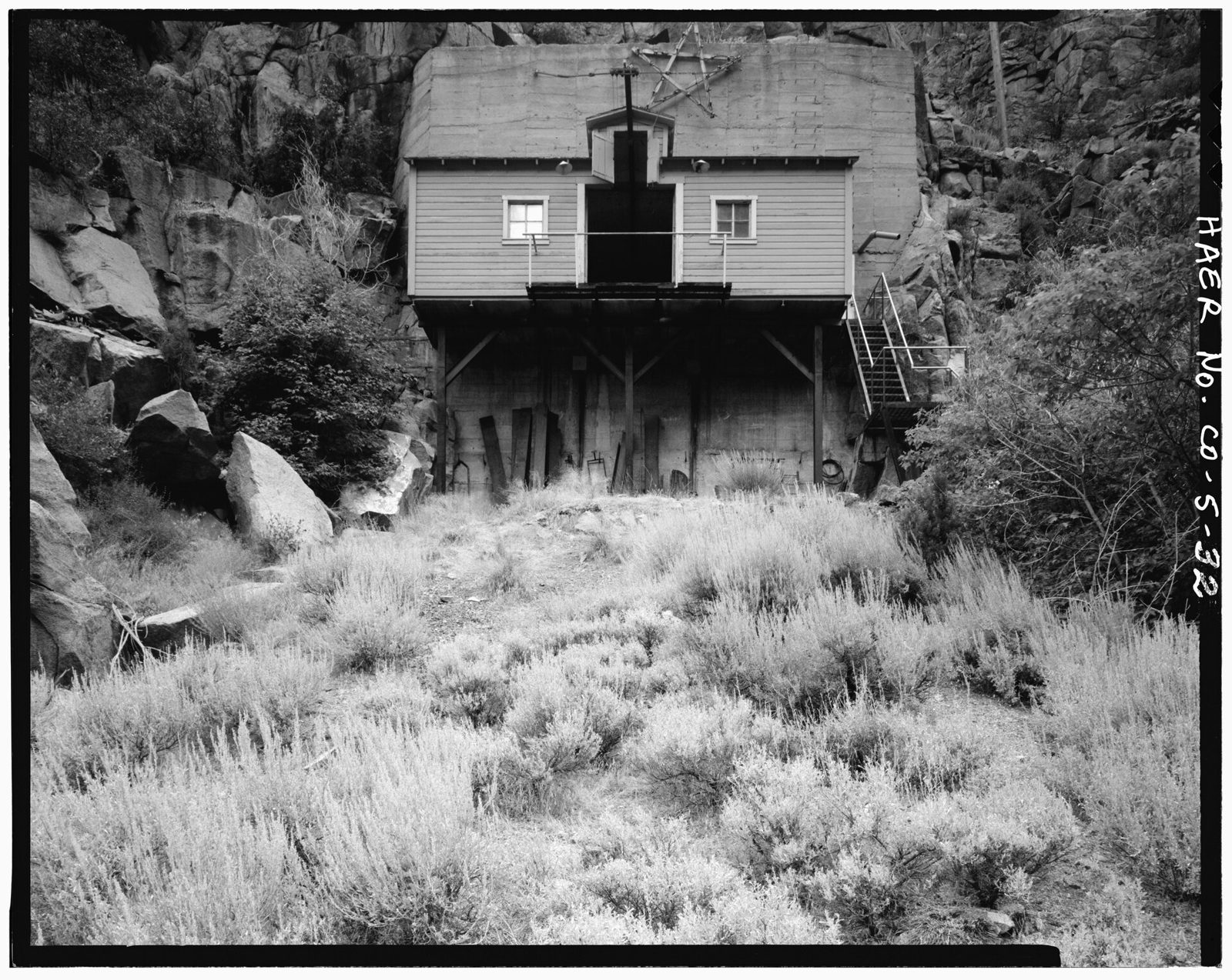 Forebay, south elevation, view to the north.