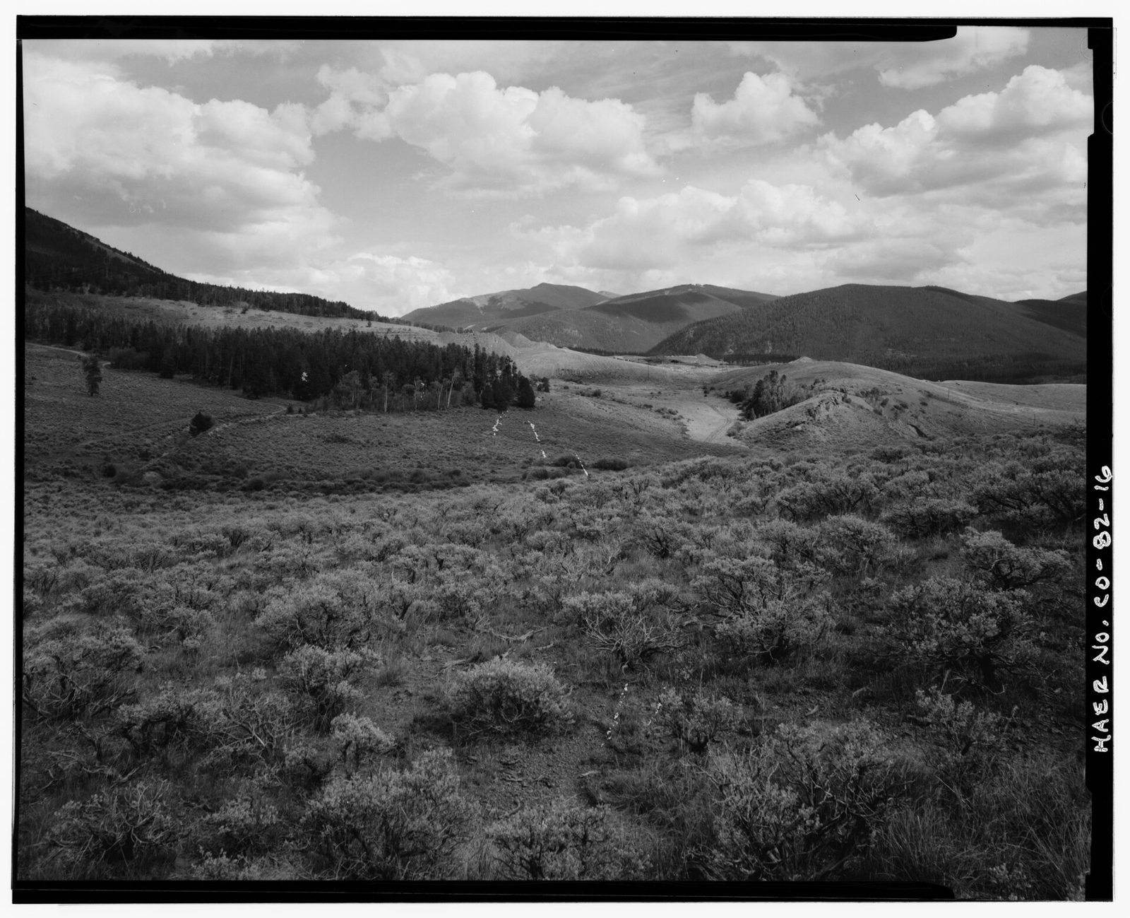 Route of canal east of the Dillon cemetery, looking southeast.