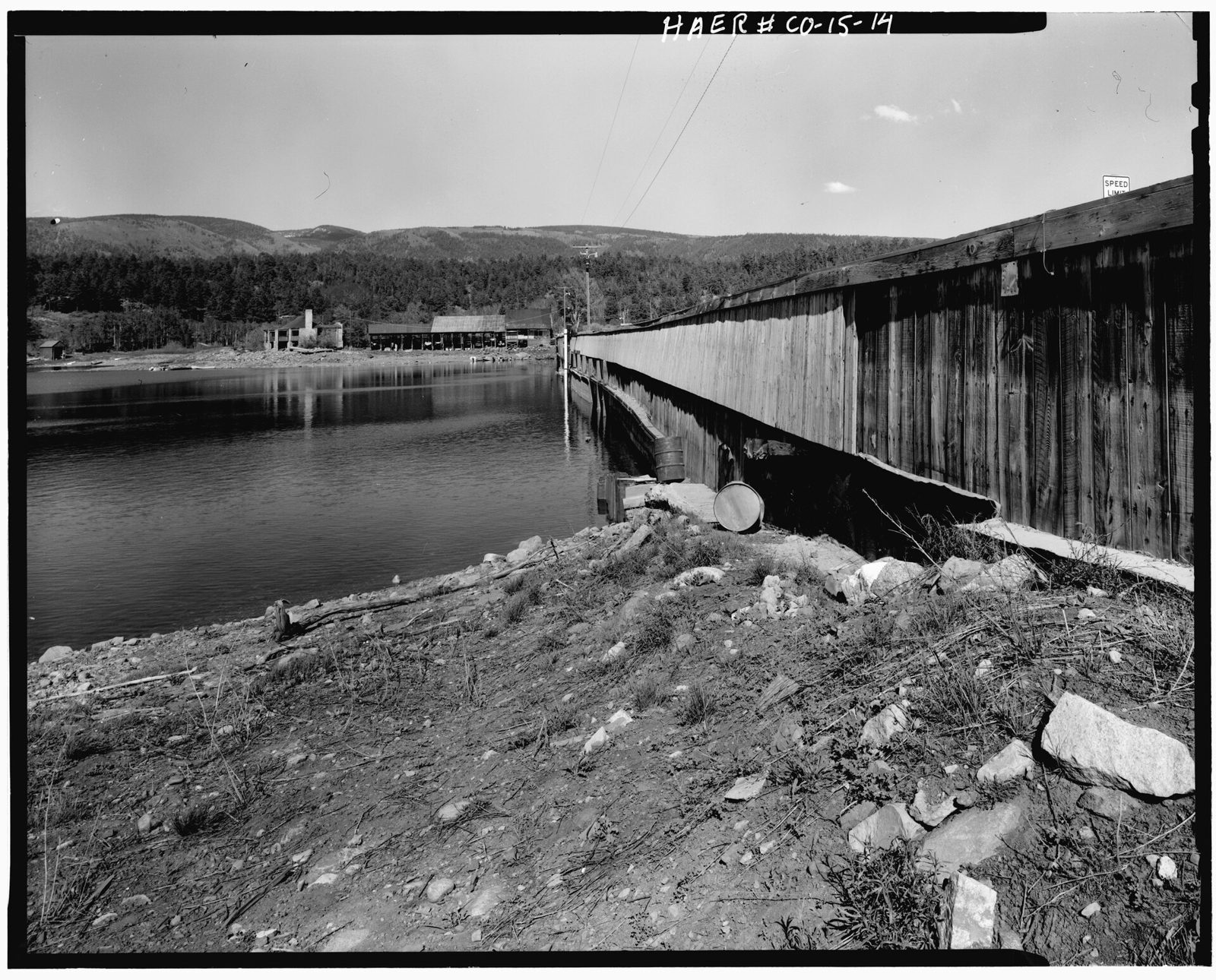 Side view; West end of upstream face of dam-1980.