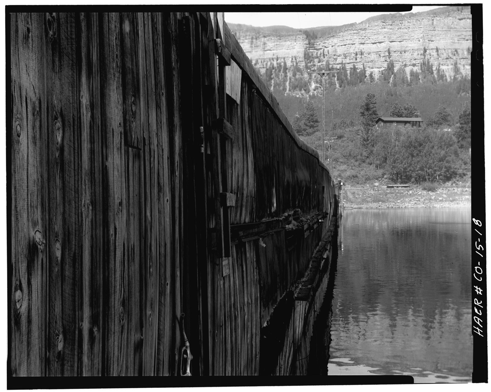 Side view; East end of upstream face of dam-1980.