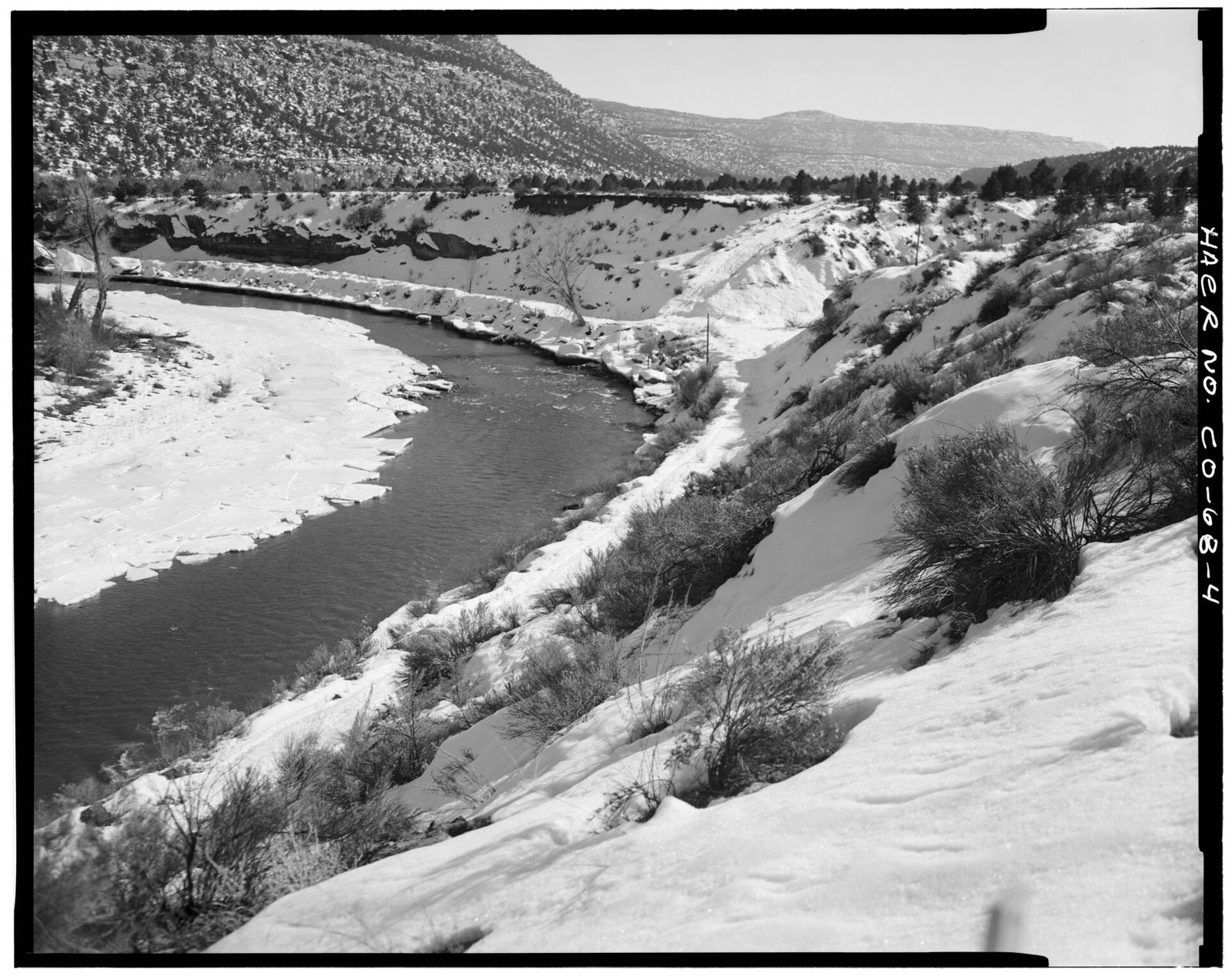 View of earth-covered ditch, looking south-southeast.